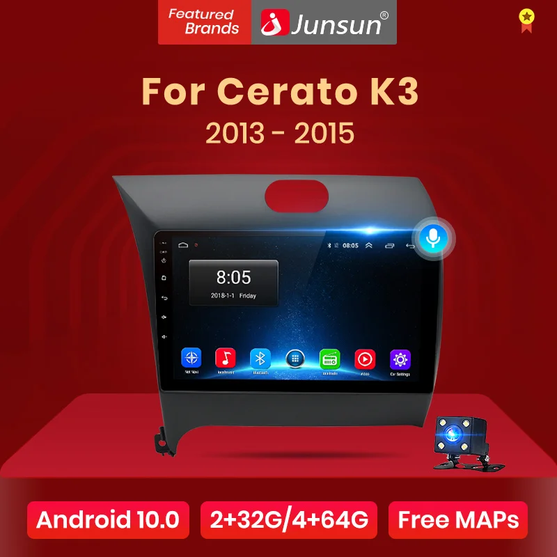 Junsun Штатное Головное устройство For KIA Cerato 2 forte GPS навигатор Android 10.0 aвтомагнитола