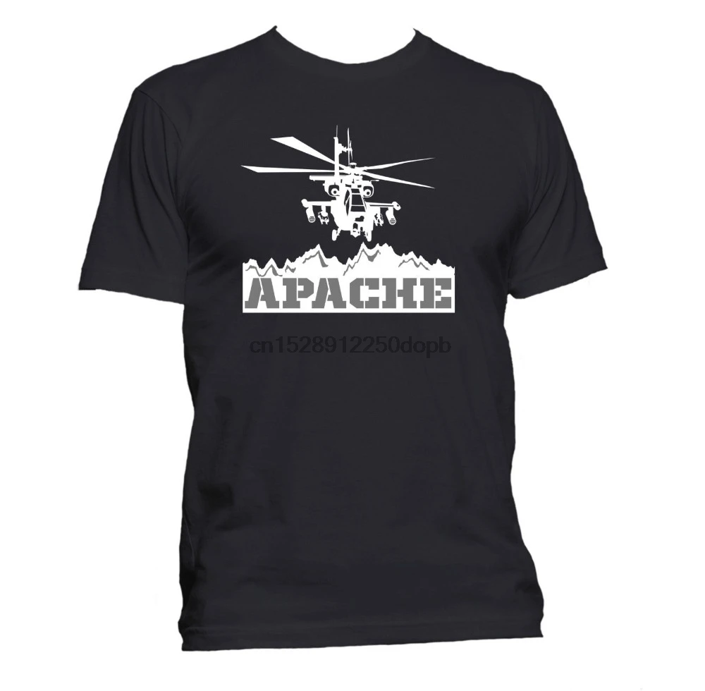 2019 модная Горячая Распродажа Apache. Ач-64. Мужская футболка премиум-класса ringspun.