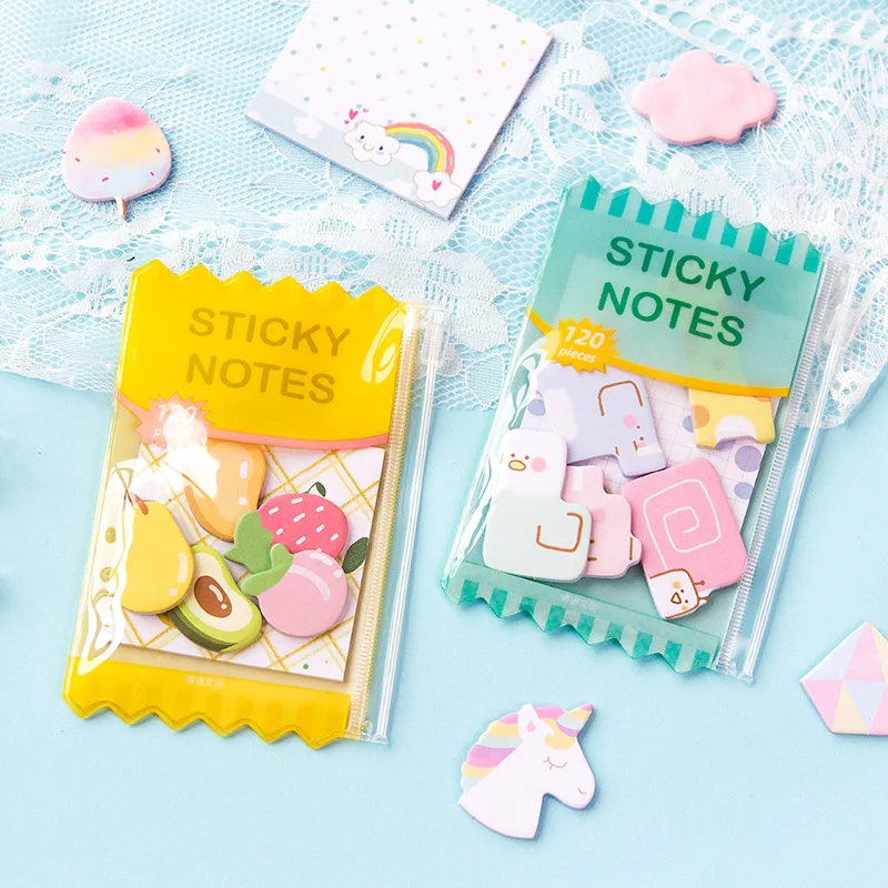 120 шт./компл. Kawaii бумаги для заметок на клейкой основе конфетная сумка форменные