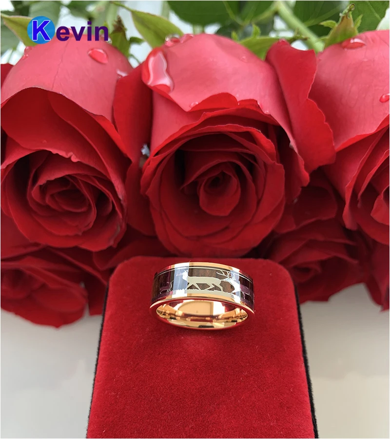Обручальное кольцо из розового золота для мужчин и женщин мужское вольфрама с