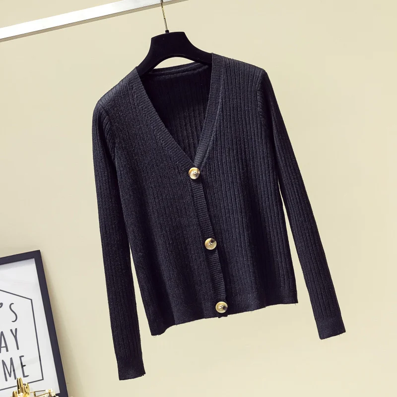 

Модный женский вязаный кардиган, пальто, Осень-зима 2021, повседневный вязаный крючком свитер с V-образным вырезом и длинным рукавом, пальто, ж...