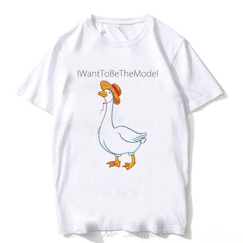 Я хочу чтобы модель модная художественная иллюстрация гусиная футболка женская