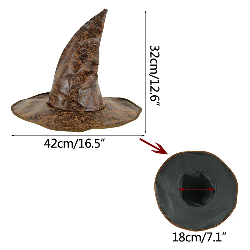 

Halloween Black Witch Hats Artificial Leather Fashion Women Hat Cosplay Partys Props Witch Decora For Halloween Party Supplies