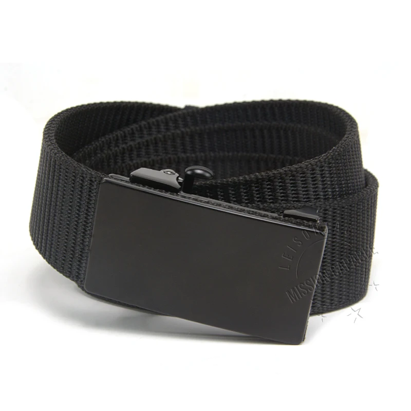 

Simple Men Belt Metal Automatic Buckle Nylon High Quality Belts for Men Outdoor Hiking Casual Strap