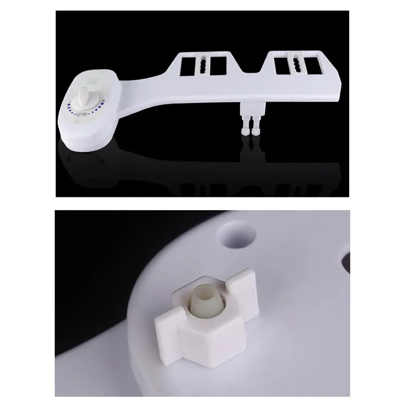 

Toilet Seat Attachment Non Electric Manual Bidet Double Head Fresh Water Spray New