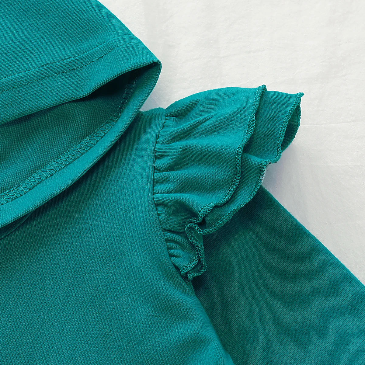 Осень 2019 однотонный хлопковый Повседневный Топ с длинным рукавом для маленьких