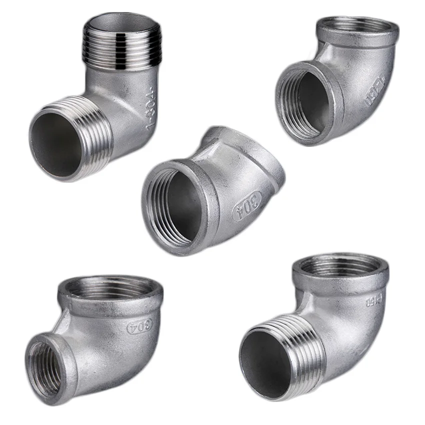 

304 Stainless Steel BSPT 1/2" 3/4" 1" Female/Male Thread Elbow Pipe Connector Fittings Adapter
