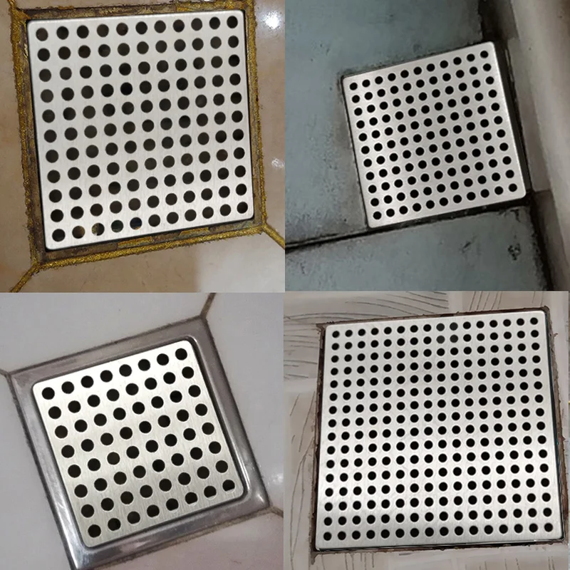 Stainless steel Floor Drains Net Cover Square Shower Drain Hole Filter Hair Catcher Stopper for Kitchen Bathroom Hardware Parts |