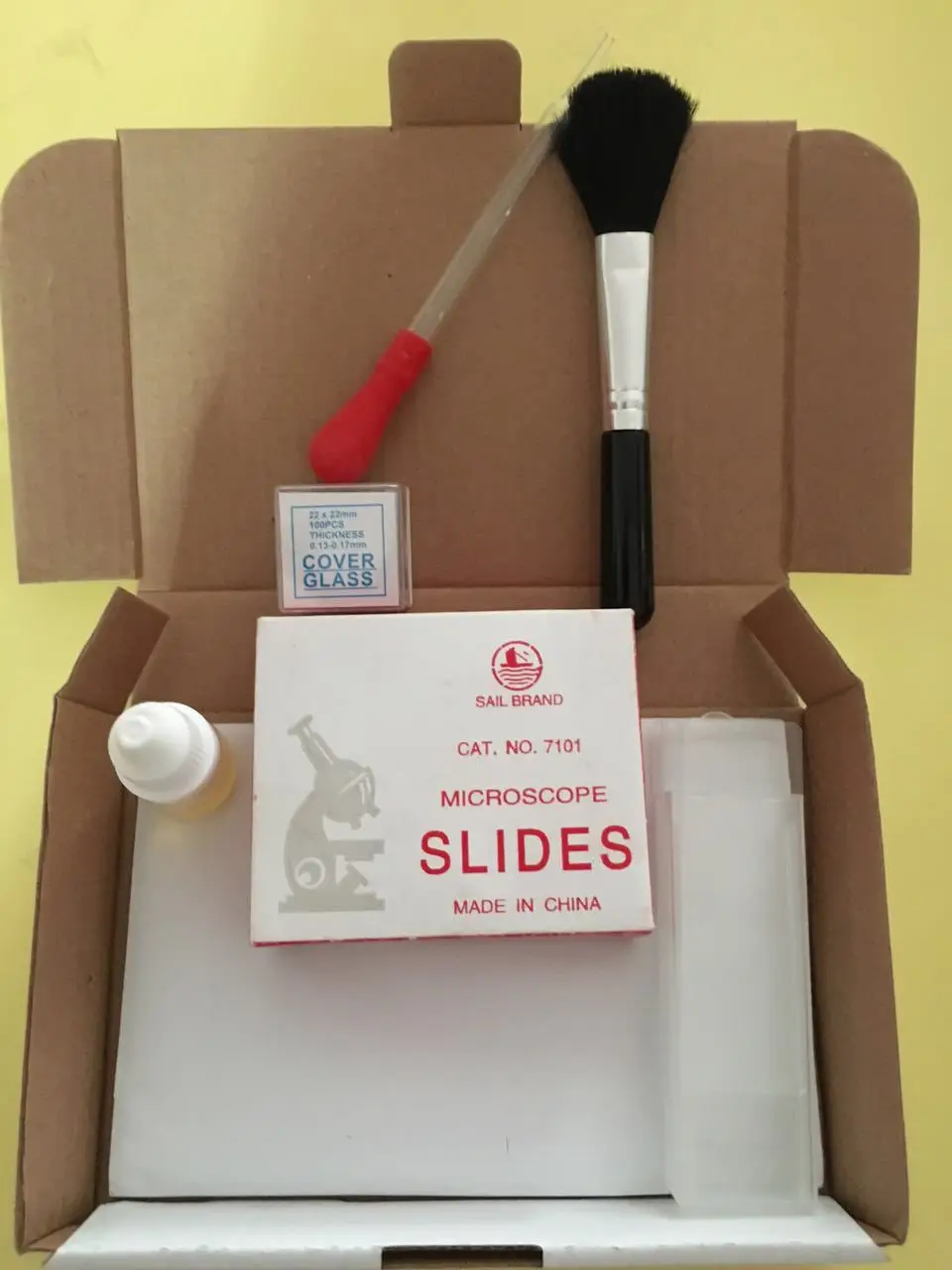 Микроскоп шлепанцы без задника с открытыми пальцами покровное стекло Комплект
