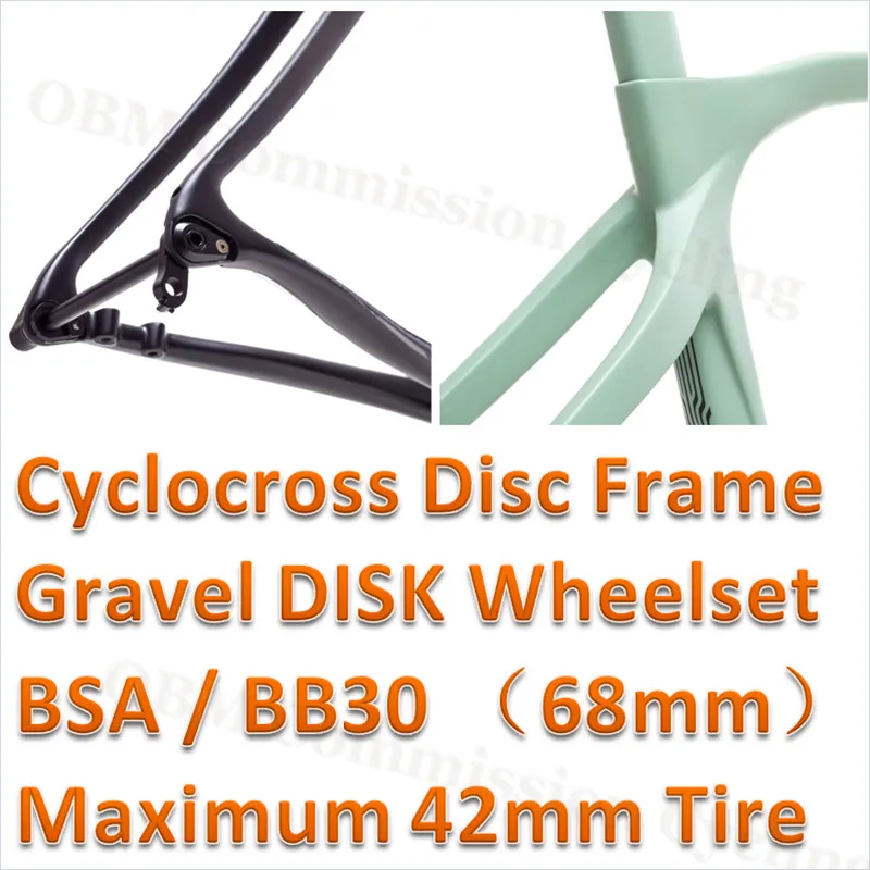 42 мм Максимальная шина карбоновая рама вилка диск Cyclocross через RU Axle Gravel 142X12mm Di2 700C с