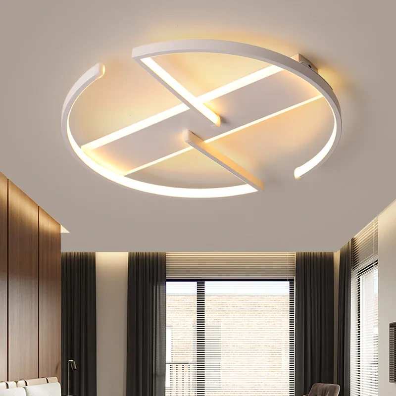 

Modern Led White Round Ceiling Lamp For Living Room Dining Kitchen Acrylic Decoration Creative Chandelier Light Indoor Fixture