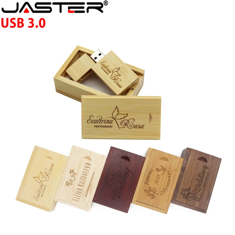 JASTER флеш накопитель из дерева настраиваемый логотип USB флэш 16 ГБ 32 64 Гб 3 0