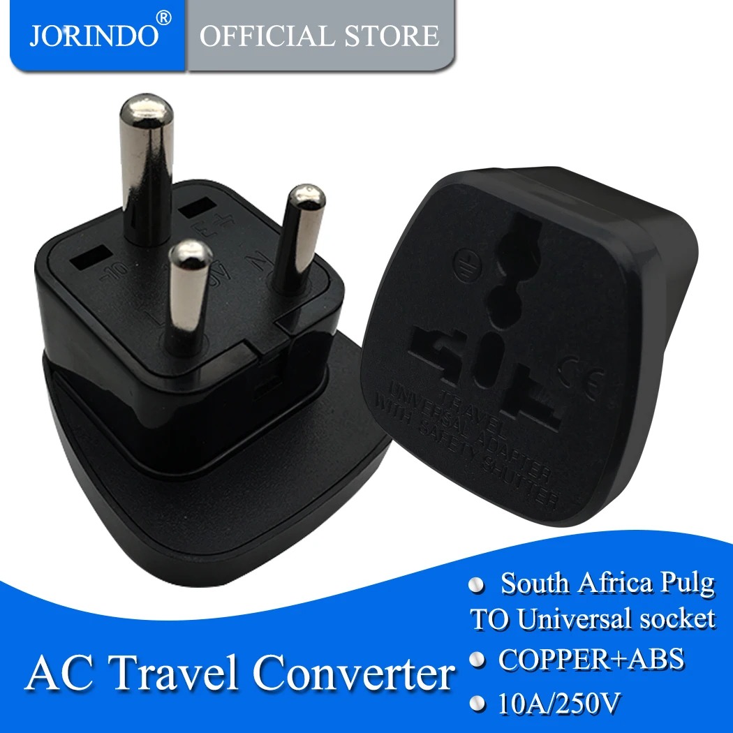 JORINDO Travel converter socket 10A 250V ABS material EU AU UK US to south africa electrical AC power adaptor plug | Электроника