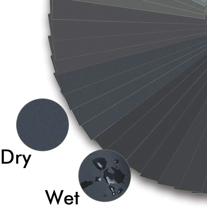

56Pcs Waterproof Sand Paper Sheets Wet and Dry Fine Sandpaper Assortment 120 to 5000 Grit Sanding Paper 9 x 3.6 Inches