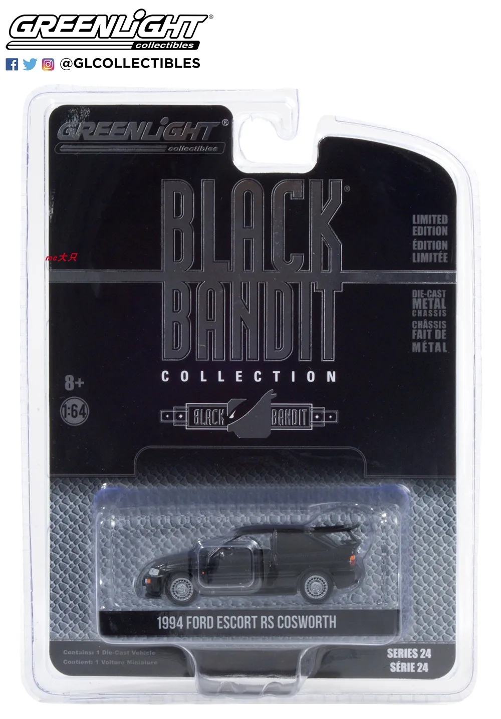 Модель автомобиля GreenLight 1:64 1994 FORD ESCORT RS COSWORTH 28050-D из сплава металлические игрушки