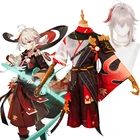Игра Genshin воздействия Sword Косплэй костюм на Хэллоуин Одежда для карнавала, вечеринки костюм для Для мужчин Sword Косплэй высокое Температура волос