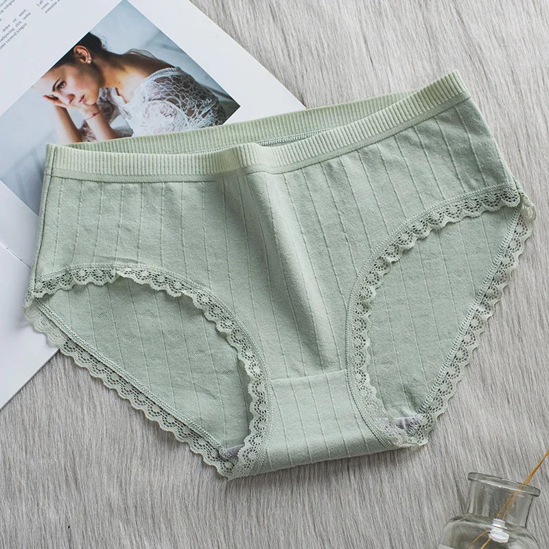 Хлопковые трусы полосатые трусики Трусы со средней талией женское сексуальное