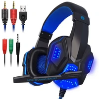 gaming headset with mic and led light for laptop computer 3 5mm wired noise isolation volume control gaming headphone