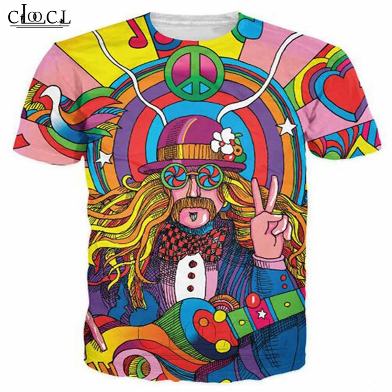 Новинка футболка в стиле хиппи Для музыканта 3d красочная для летняя модная топы