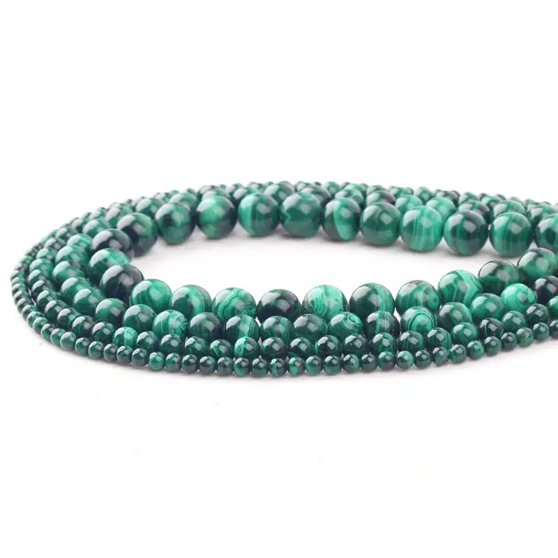 Высококачественные 100% натуральные оригинальные бусины AAA + зеленого малахита