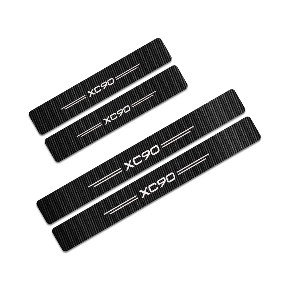 XC90 4PCS Car Stickers For Volvo S60 XC90 V40 V50 V60 S60 S90 V90 XC60 XC40 AWD T6 Auto Door Threshold Carbon Protector Accessories - Название цвета: XC90