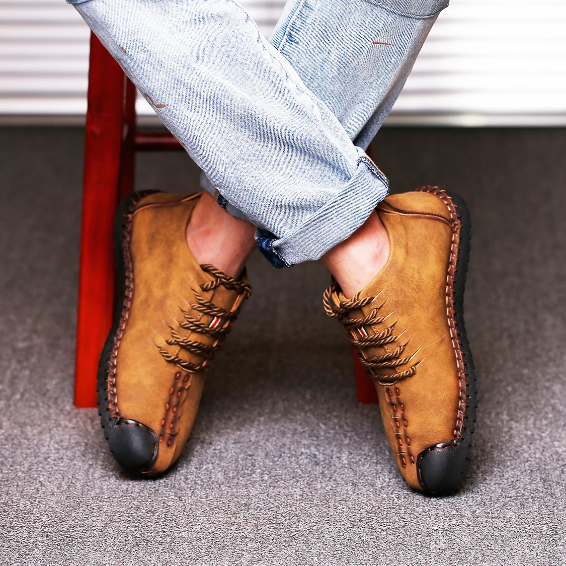 2019 Мужская обувь из телячьей замши Ботильоны мужские повседневные сапоги