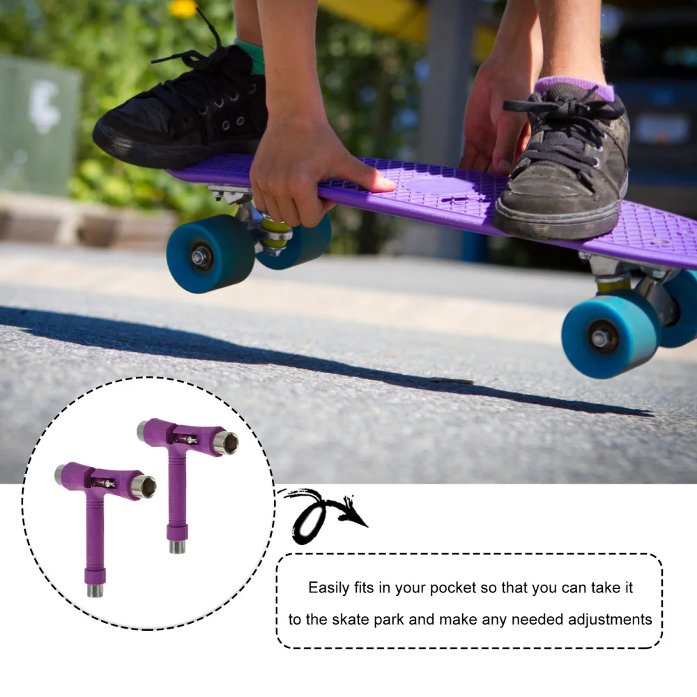 

2 Pcs Multifunctional Skateboard T Wrench Portable Spanner Accessories