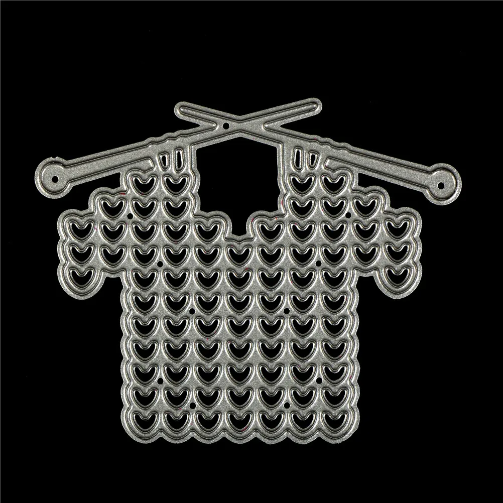 

1 шт. Вязание; Свитер; Сезон осень-зима трафарет металлический высекальный DIY альбом Бумага карты Скрапбукинг серебро пресс-формы Размеры: 8,4*...