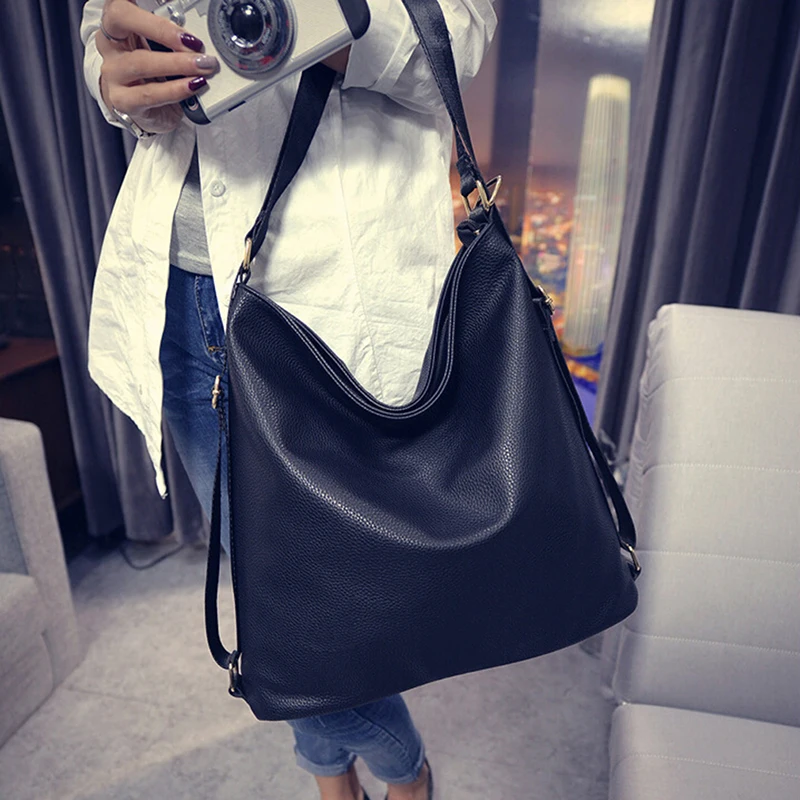 

Autumn Pu Leather crossbody bags Multifunctional Large Capacity Casual black Handbags For Women