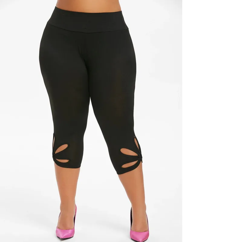 Спортивные женские леггинсы размера плюс 5XL укороченные брюки для фитнеса и