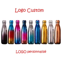 500ml logo custom stainless steel vacuum flasks sports water cup cold water bottle thermos creative memorial gifts cups