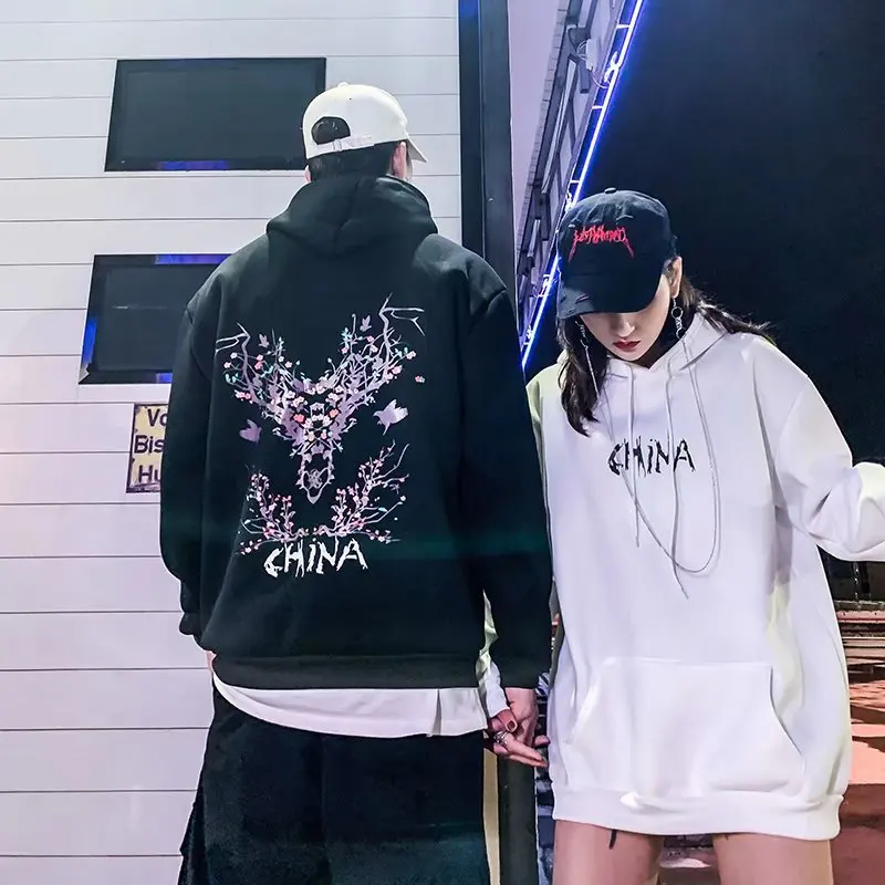 

Spring And Autumn Black Men Hoodie Ropa Mujer Youthful Vitality Kpop Polyester Slim Print Long Hoody Streetwear Harajuku M-5XL