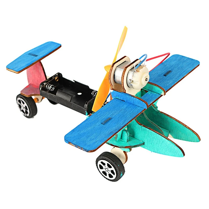 Дети Diy Электрический деревянный гоночный автомобиль собранные головоломки