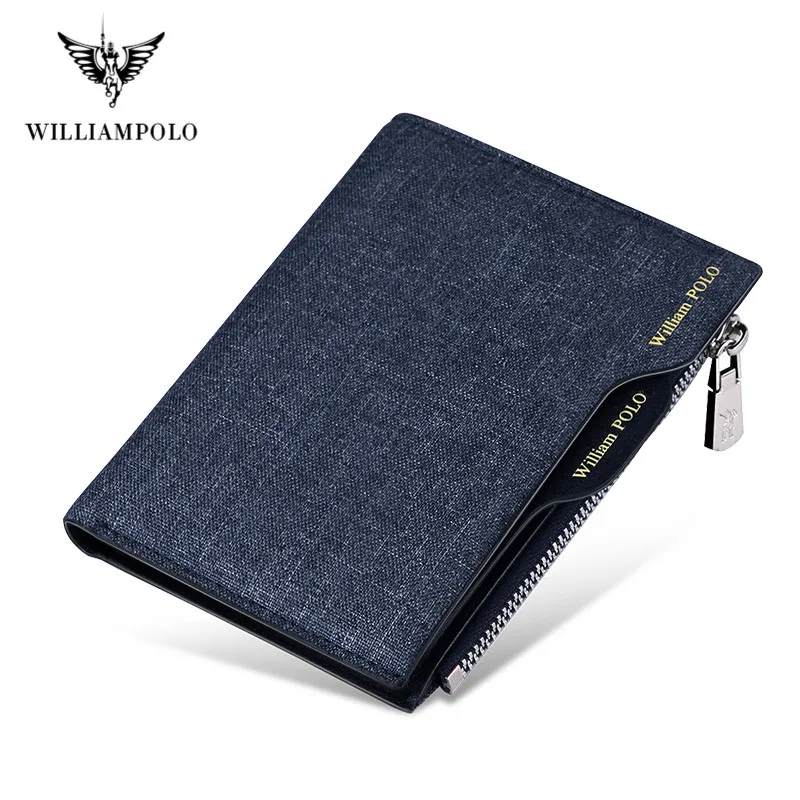 Мужские кожаные кошельки WILLIAMPOLO тонкий мужской кошелек с отделением для карт