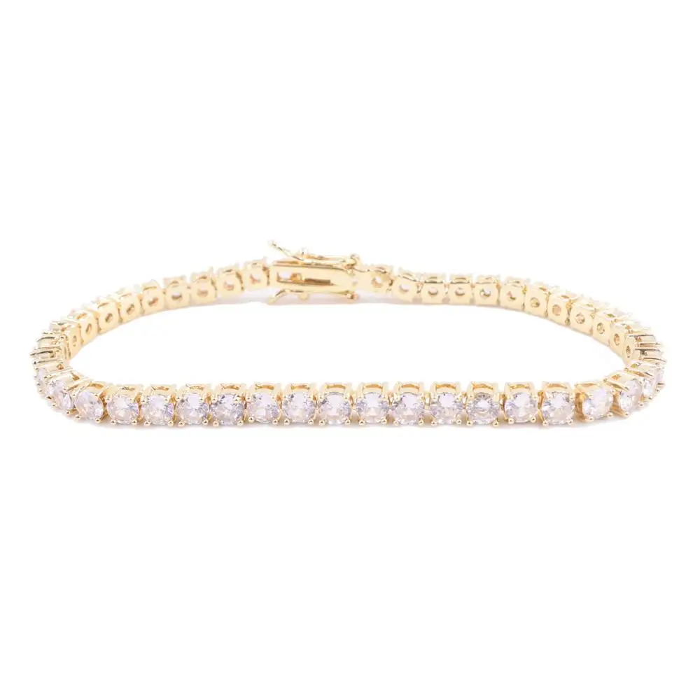 Мужские и женские браслеты в стиле хип хоп 1 ряд цепочка для тенниса латунь aaa cz