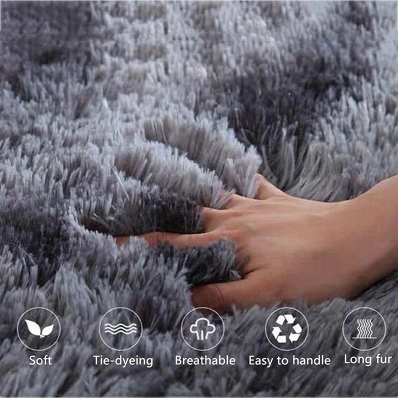 Градиентный однотонный ковер более толстые коврики нескользящий круглый коврик