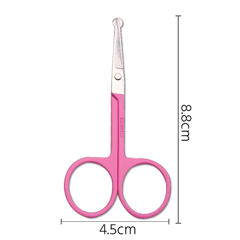 

1pc Pink Stainless Steel Makeup Scissors Nose Hair Small Scissor Rounded Eyebrow Eyelashes Epilator Hair Personal Care Tools
