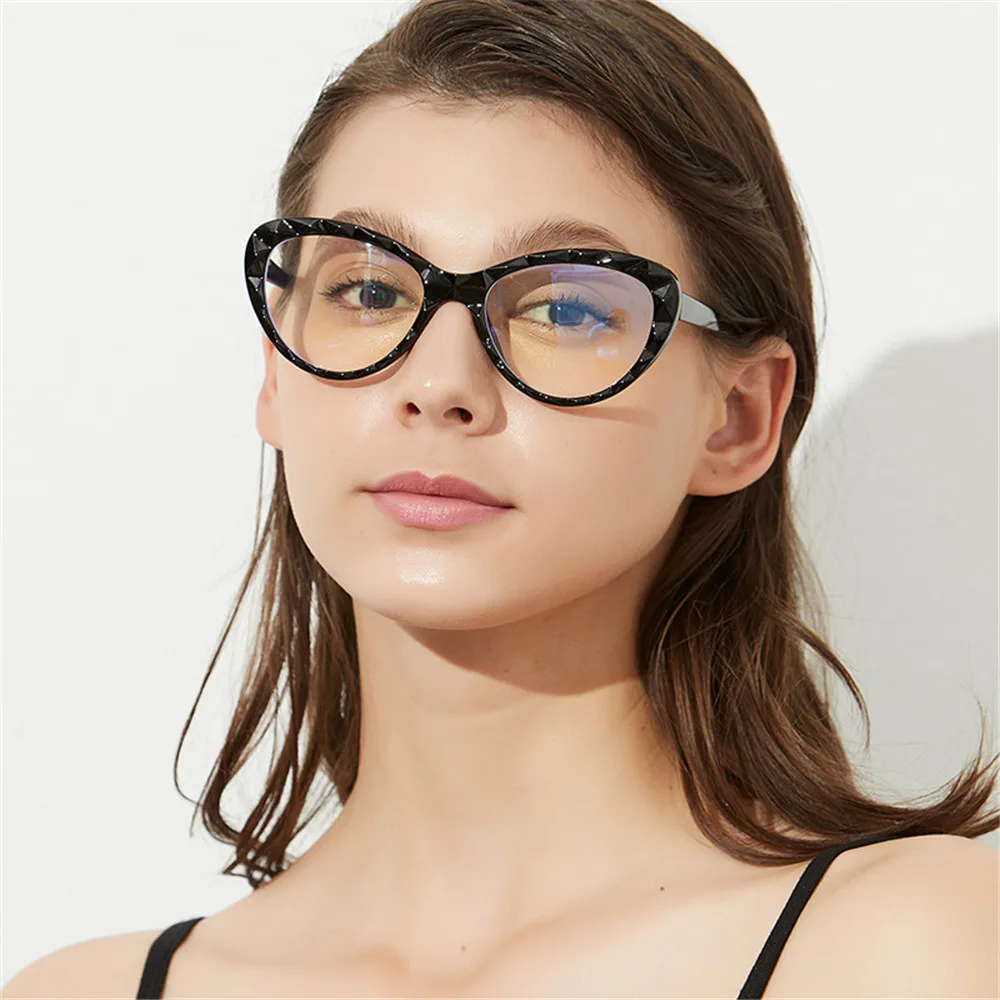 

Blue Light Blocking Transparent Spectacles Anti Eyestrain Decorative Cat Eye Glasses Light Computer Radiation Protection Eyewear