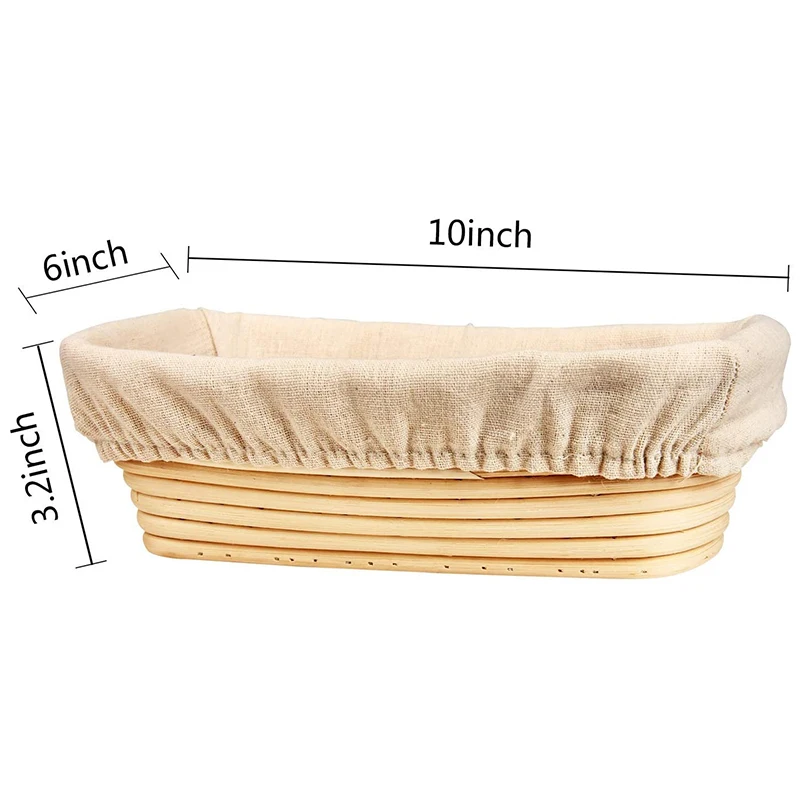 Banneton Proofing Basket Set - Artisan Sourdough Bread Bakery Dough Scraper/Cutter &amp Brotform Cloth Liner | Дом и сад