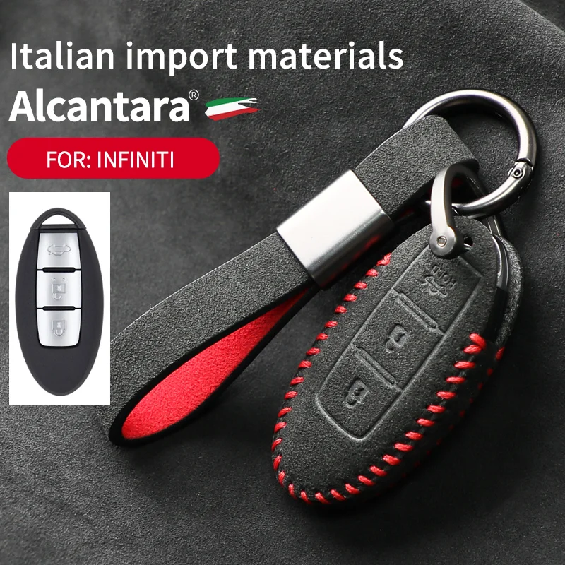 for Infiniti QX50 QX60 Q50L Q70 Q50 QX80 QX70 Q60 ESQAlcantara key case suede leather case all-inclusive buckle
