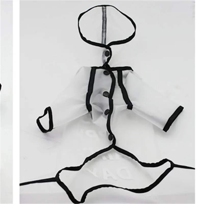 Дождевик для собак комбинезон водонепроницаемая одежда с капюшоном прорезями