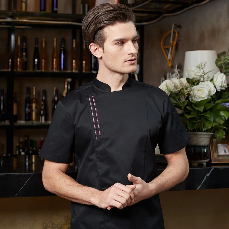 Новый костюм повара унисекс куртка шеф ресторана с короткими рукавами тонкая