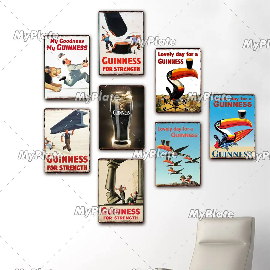 Винтажные металлические знаки Guinness пиво оловянный знак металлическая табличка