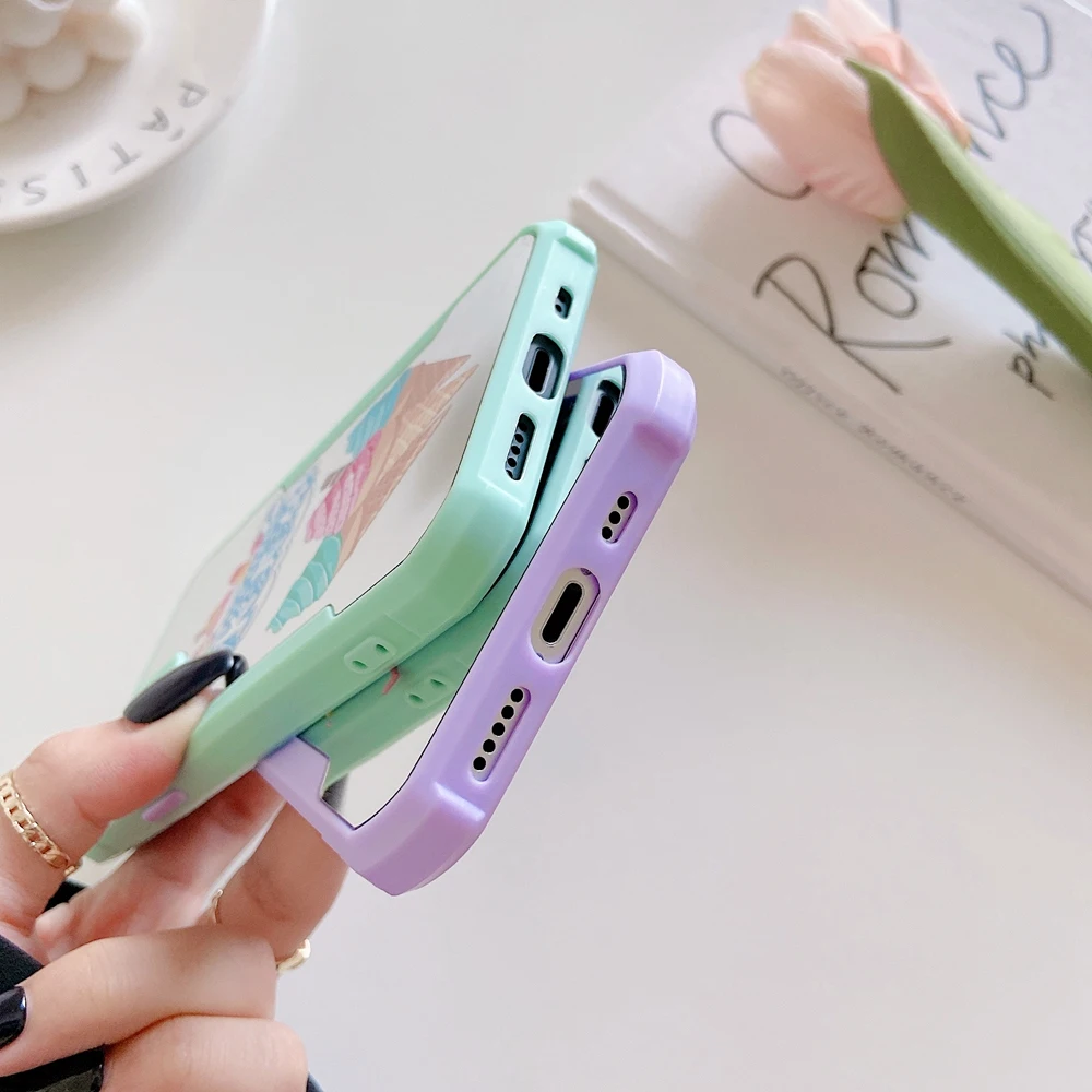 

Color Shockproof Frame Phone Case For iPhone 12 11 Pro Max 7 8 Plus Cartoon Cool Plating Mirror Back Cover For iPhone XS Max XR