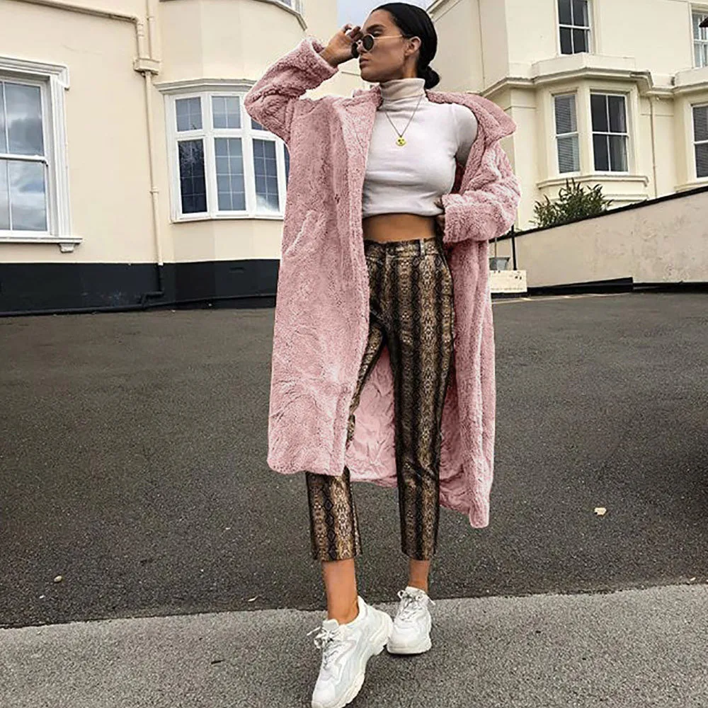 Длинная куртка с мишкой Тедди пальто для женщин зима 2019 толстый теплый кардиган