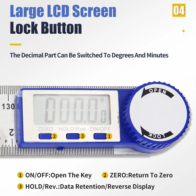 Цифровой транспортир угловой Гониометр электронная фотолинейка металлическая