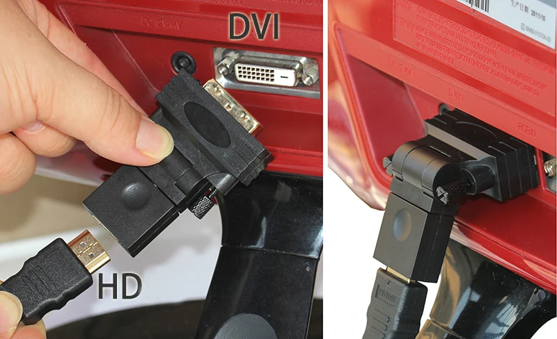 90 180 градусов вращение DVI 24 + 1 к HDMI совместимого адаптера на HD 1080P ТВ конвертер для