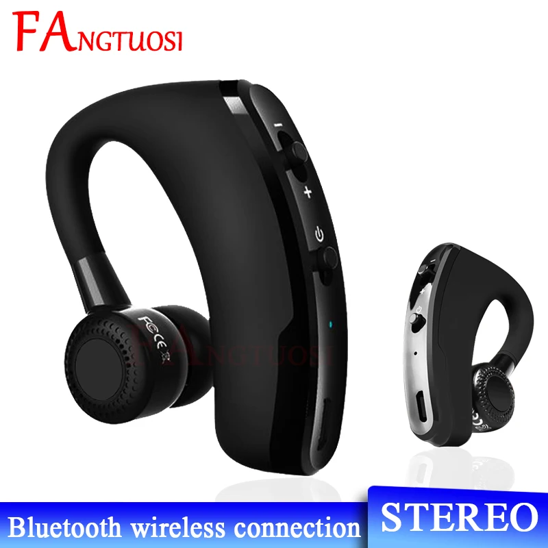 FANGTUOSI V9 бизнес беспроводные Bluetooth наушники Handsfree шумоподавление Гарнитура ушные крючки наушники с микрофоном для iPhone 11