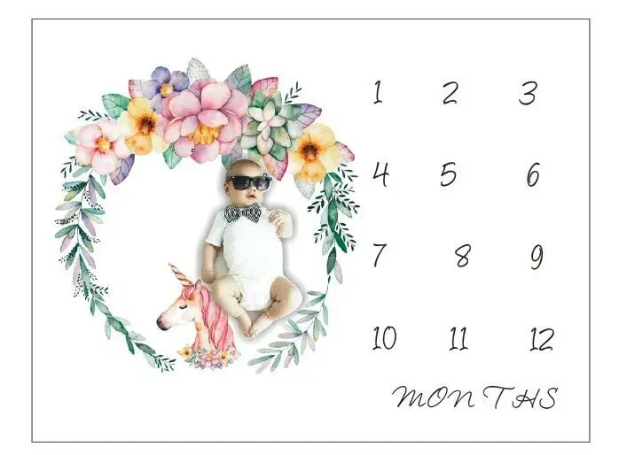 Одежда для новорожденных маленьких девочек и мальчиков Одеяло веху Фотография