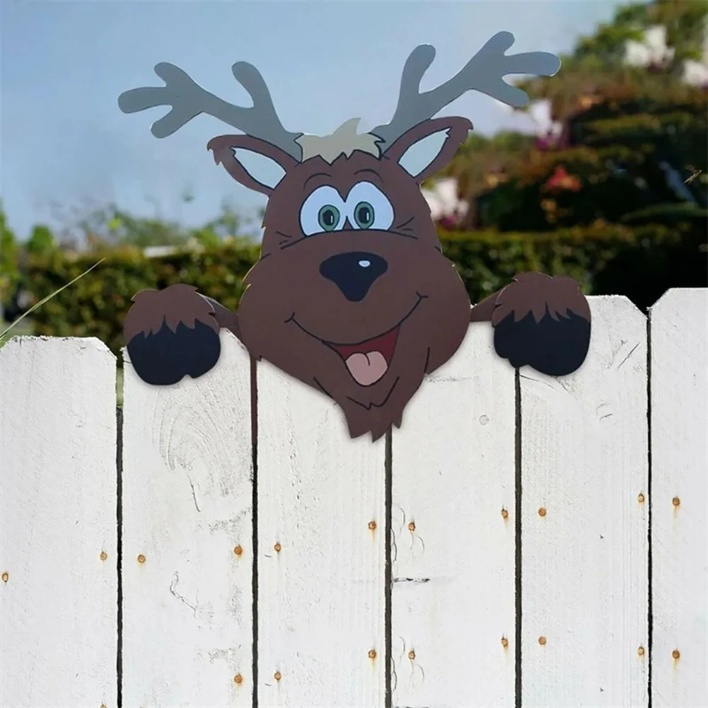

Christmas Charms Pendant Santa Claus Fence Peeker Decor Yard Garden Ornaments